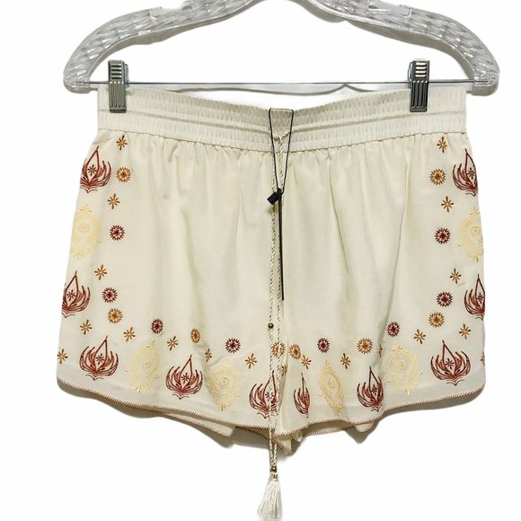 Rachel Zoe XS Silk Blend Ecru Stephanie Embroidered Shorts NWT - Picture 3 of 9